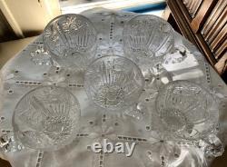 American Brilliant Cut Glass Punch Cups (5) Possibly Unger Bros. Hobart C. 1900