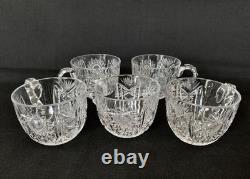 American Brilliant Cut Glass Punch Cups (5) Possibly Unger Bros. Hobart C. 1900