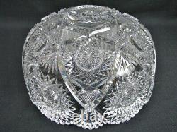 American Brilliant Cut Glass Punchbowl By T. B. Clark 1908 Alpenglow Pattern