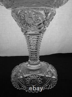 American Brilliant Cut Glass Rare Combination 2 Part Punch Bowl Krantz Smith