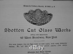 American Brilliant Cut Glass Shotton 2 Part Punch Bowl Heavy Ultra Deep Cutting