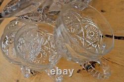 American Brilliant Cut Hobstars Punch Bowl & Glasses