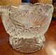 American Brilliant Deep Cut Large One Pc Glass Punch Bowl & Pedestal Stand