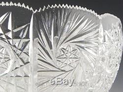 American Brilliant Heavy Deep Cut Crystal 13 CENTER BOWL PUNCH CENTERPIECE ABP