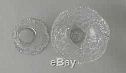 American Brilliant Period (ABP) Cut Glass 2pc Punch Bowl Set