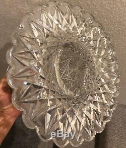 American Brilliant Period Abp Glass 2 Piece Punch Bowl Libbey