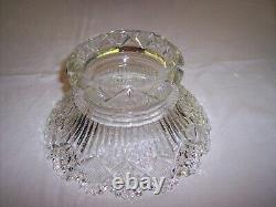 American Brilliant Period Arcadia Cut Glass Crystal Punchbowl with Base & 10 Cups