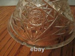 American Brilliant Period Cut Glass Punch Bowl & Base 2 pieces