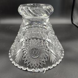 American Brilliant Period Cut Glass Punch Bowl & Pedestal Stand 15x12