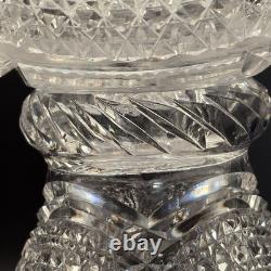 American Brilliant Period Cut Glass Punch Bowl & Pedestal Stand 15x12