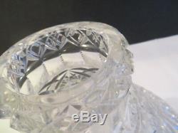 American Brilliant Period Hand Cut Crystal Glass 2pc Punch Bowl
