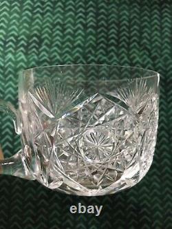 American Brilliant Period Heavy Crystal 12Punch Bowl Centerpiece With Pedestal