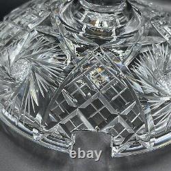 American Brilliant Vintage Cut Glass Heavy Punch bowl, Set 15 Pcs Superb