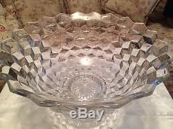 American Fostoria Crystal 18 Large Punch Bowl, Base and 12 Crystal Punch Cups