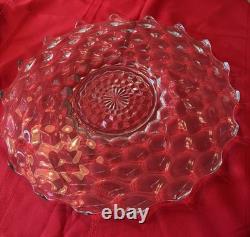 American Fostoria Cubic Glass Tray Platter Punch Bowl Vintage, 19-inch
