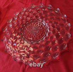 American Fostoria Cubic Glass Tray Platter Punch Bowl Vintage, 19-inch
