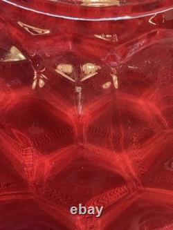 American Fostoria Cubic Glass Tray Platter Punch Bowl Vintage, 19-inch