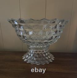 American Fostoria Vintage Large 14 Punch Bowl With Base, Ladle & 12 Cups
