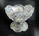 American brilliant LARGE two piece cut crystal punchbowl and base sawtooth