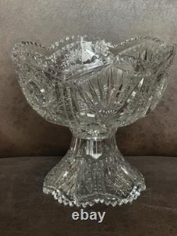 American brilliant cut glass punch bowl