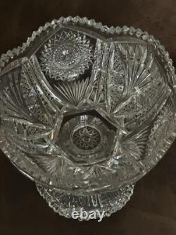 American brilliant cut glass punch bowl