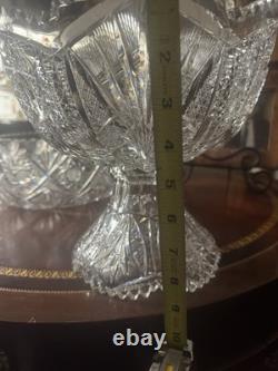 American brilliant cut glass punch bowl