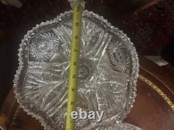 American brilliant cut glass punch bowl