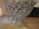 American-clear by Fostoria 18 Punch Bowl with 12 Pedestal Set Gorgeous Vintage