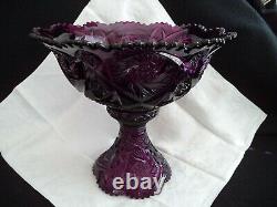 Amethyst pattern glass punch bowl Imperial Whirling Star 4qt pinwheels hobstars