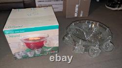 Anchor Hocking 18 Piece Wexford Punch Bowl Set Service for 8 withOriginal Box USA