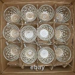 Anchor Hocking Crown Point Punch Bowl Set for 12 with Recipe Book USA 26 Pcs NOS