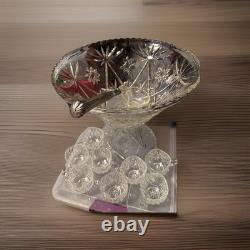 Anchor Hocking Early American Prescut (EAPC) punch bowl set