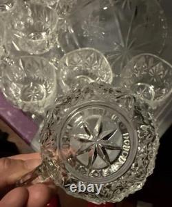 Anchor Hocking Early American Prescut (EAPC) punch bowl set