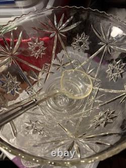 Anchor Hocking Early American Prescut (EAPC) punch bowl set