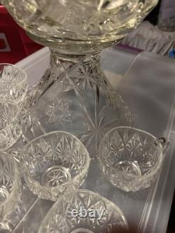 Anchor Hocking Early American Prescut (EAPC) punch bowl set