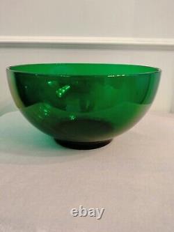 Anchor Hocking FOREST GREEN PUNCH BOWL SET Bowl 16 Cups