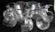 Anchor Hocking Savannah Clear Lot of Punch Bowl with Ladle and 7 Cups
