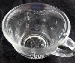 Anchor Hocking Savannah Clear Lot of Punch Bowl with Ladle and 7 Cups