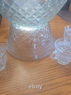 Anchor Hocking Vintage 21-Piece Wexford Pattern Punch Bowl Set Original Box