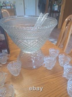 Anchor Hocking Vintage 21-Piece Wexford Pattern Punch Bowl Set Original Box