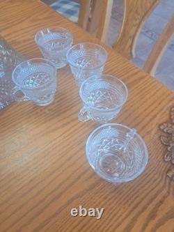 Anchor Hocking Vintage 21-Piece Wexford Pattern Punch Bowl Set Original Box
