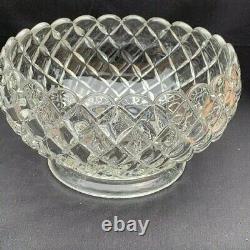 Anchor Hocking Waterford waffle Large Punch Bowl & Large Under Plate Set