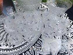 Anchor Hocking Wexford 39 Piece Glass Punch Bowl Set, 18 glasses W Box