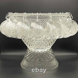 Anchor Hocking Wexford Punch Bowl Set 38 Pieces Made in USA