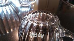 Antique 10 Cup And Matching Glass Ladle Punch Bowl Set