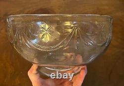 Antique 18th c. George III Anglo Irish Georgian Crystal Glass Punch Fruit Bowl