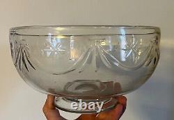 Antique 18th c. George III Anglo Irish Georgian Crystal Glass Punch Fruit Bowl