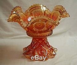 Antique 1910 Fashion Marigold Carnival by Imperial Glass Ohio 9-1/2 Punch Bowl