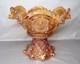 Antique 1910 Imperial Marigold Carnival Glass Fashion Pattern Punch Bowl