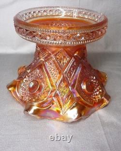 Antique 1910 Imperial Marigold Carnival Glass Fashion Pattern Punch Bowl